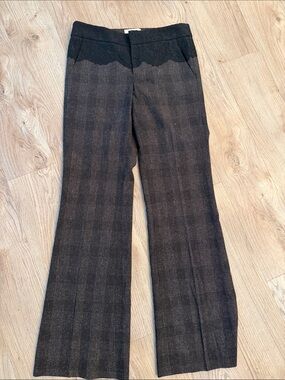 elevenses Black and Charcoal Plaid Wide-Leg Pants